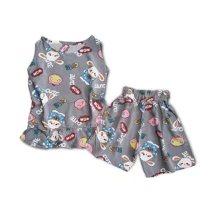 ست تاپ و شلوارک دخترانه کد 601023