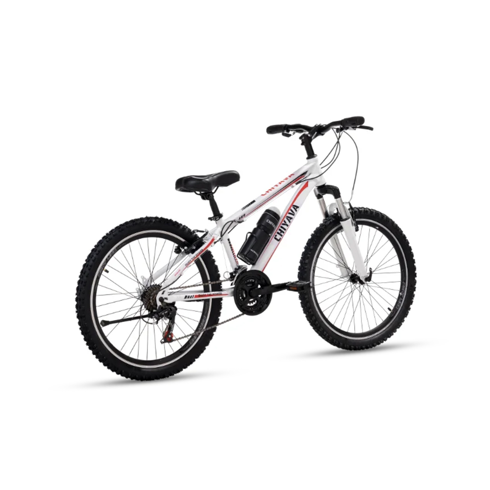 دوچرخه چیاوا مدل آکو سایز طوقه 20 اینچ مدل دنده ای 21 سرعته با ترمز ویبریک و دوشاخ کمک دار رنگ سفید کد 601050