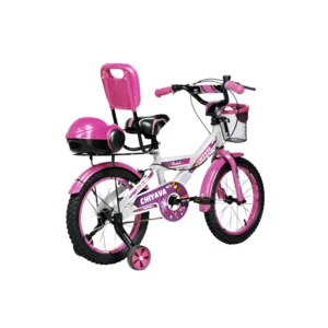دوچرخه چیاوا مدل چیچک سایز طوقه 16 اینچ  رنگ سفید صورتی  کد 601065
